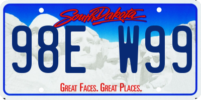 SD license plate 98EW99