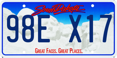 SD license plate 98EX17