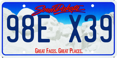 SD license plate 98EX39