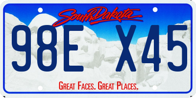 SD license plate 98EX45