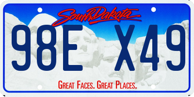 SD license plate 98EX49