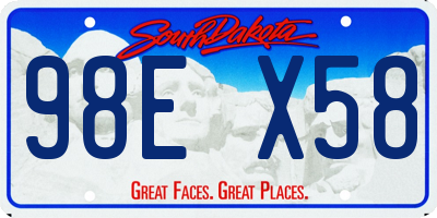 SD license plate 98EX58