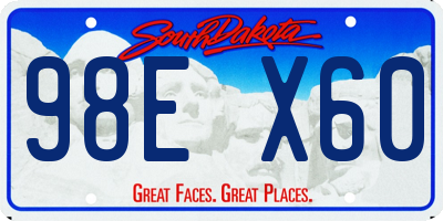 SD license plate 98EX60