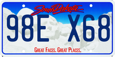 SD license plate 98EX68