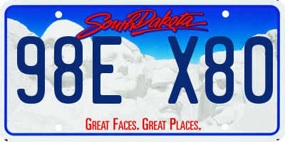 SD license plate 98EX80