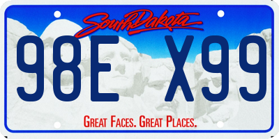 SD license plate 98EX99
