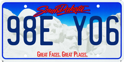 SD license plate 98EY06