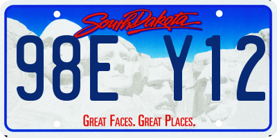 SD license plate 98EY12