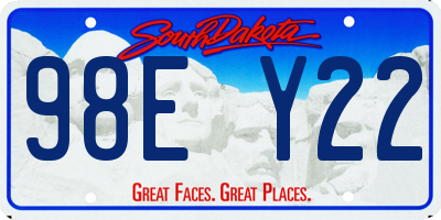 SD license plate 98EY22