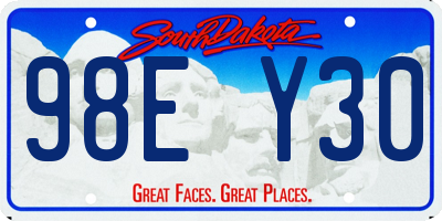 SD license plate 98EY30