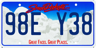 SD license plate 98EY38