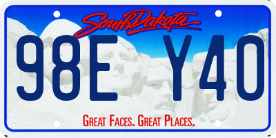 SD license plate 98EY40