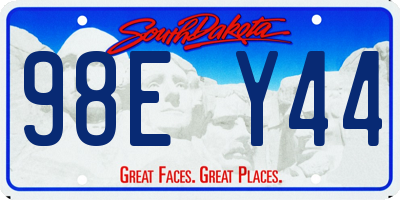 SD license plate 98EY44