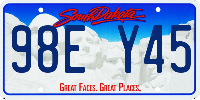 SD license plate 98EY45