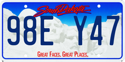 SD license plate 98EY47