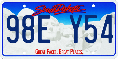 SD license plate 98EY54