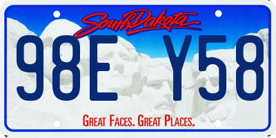 SD license plate 98EY58