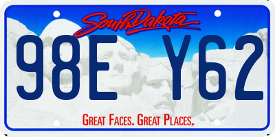 SD license plate 98EY62