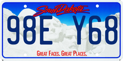 SD license plate 98EY68