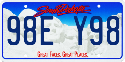 SD license plate 98EY98