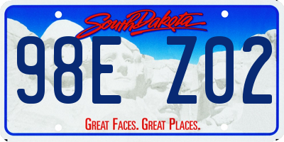 SD license plate 98EZ02