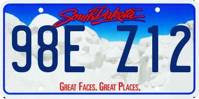 SD license plate 98EZ12