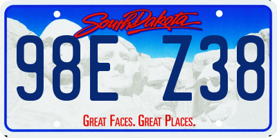 SD license plate 98EZ38