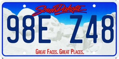 SD license plate 98EZ48