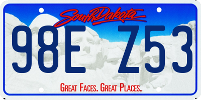 SD license plate 98EZ53