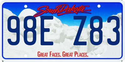 SD license plate 98EZ83
