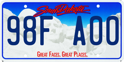 SD license plate 98FA00