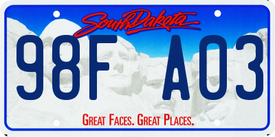 SD license plate 98FA03