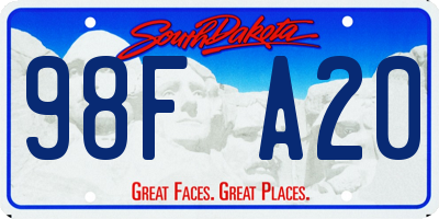 SD license plate 98FA20