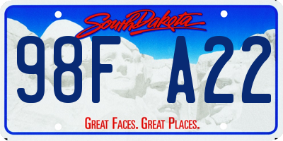 SD license plate 98FA22