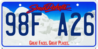 SD license plate 98FA26