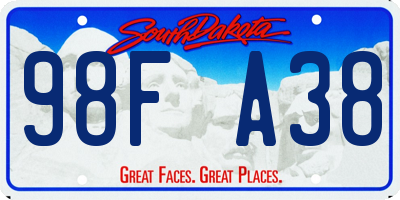 SD license plate 98FA38