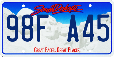 SD license plate 98FA45
