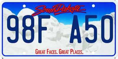 SD license plate 98FA50