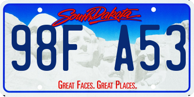 SD license plate 98FA53