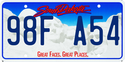 SD license plate 98FA54