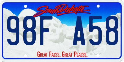 SD license plate 98FA58
