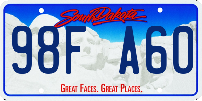 SD license plate 98FA60