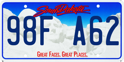 SD license plate 98FA62