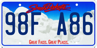 SD license plate 98FA86
