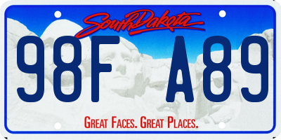 SD license plate 98FA89