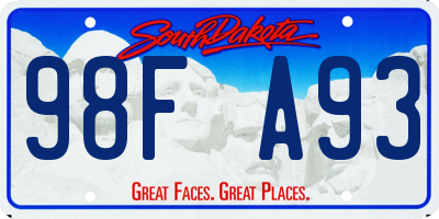 SD license plate 98FA93