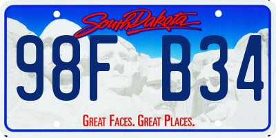 SD license plate 98FB34