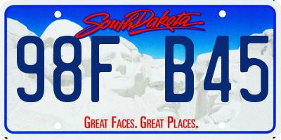 SD license plate 98FB45