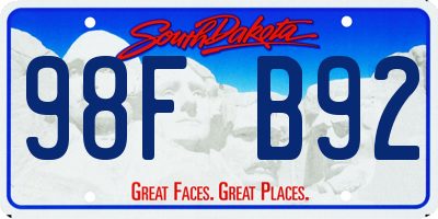 SD license plate 98FB92