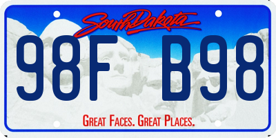 SD license plate 98FB98